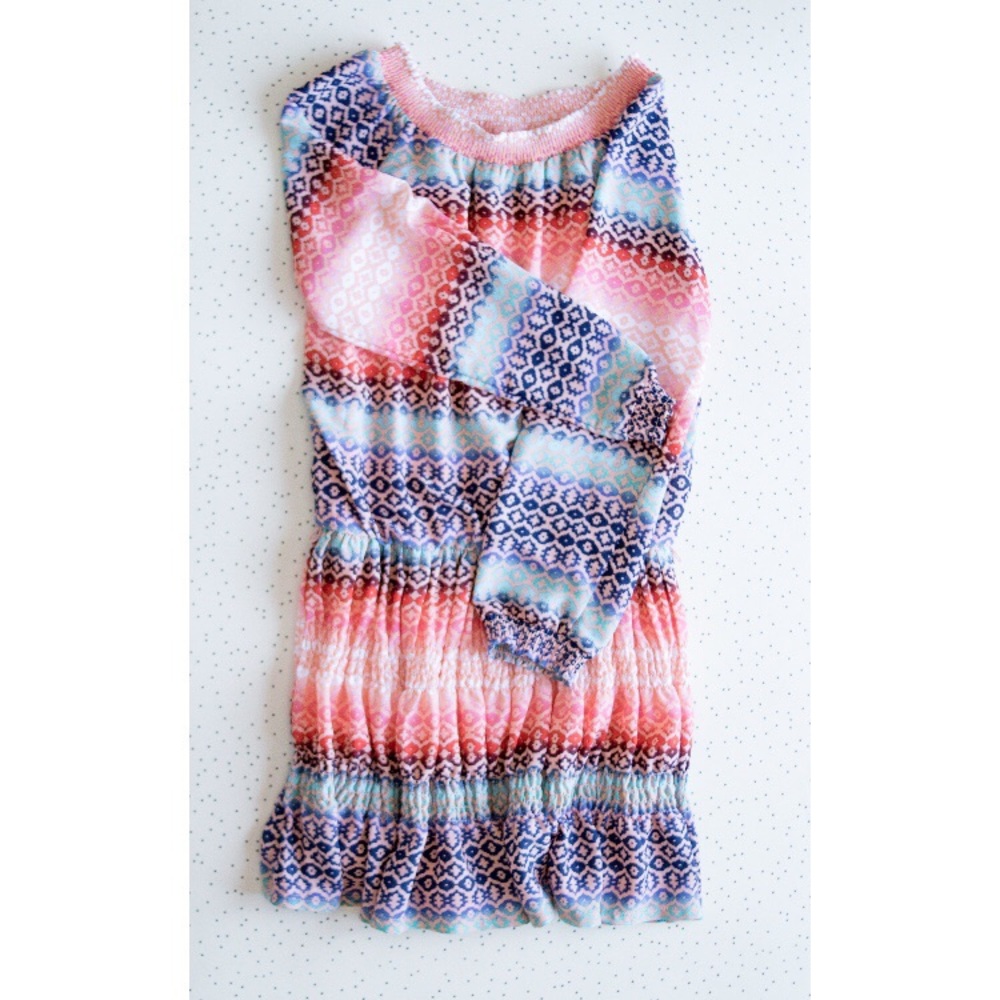 Mini Ruched Patterned Dress